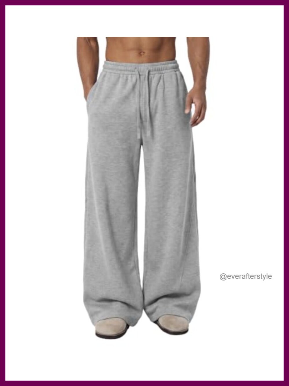 Baggy Wide Leg Sweatpants Drawstring Oversized Cotton Blend Unisex Streetwear
